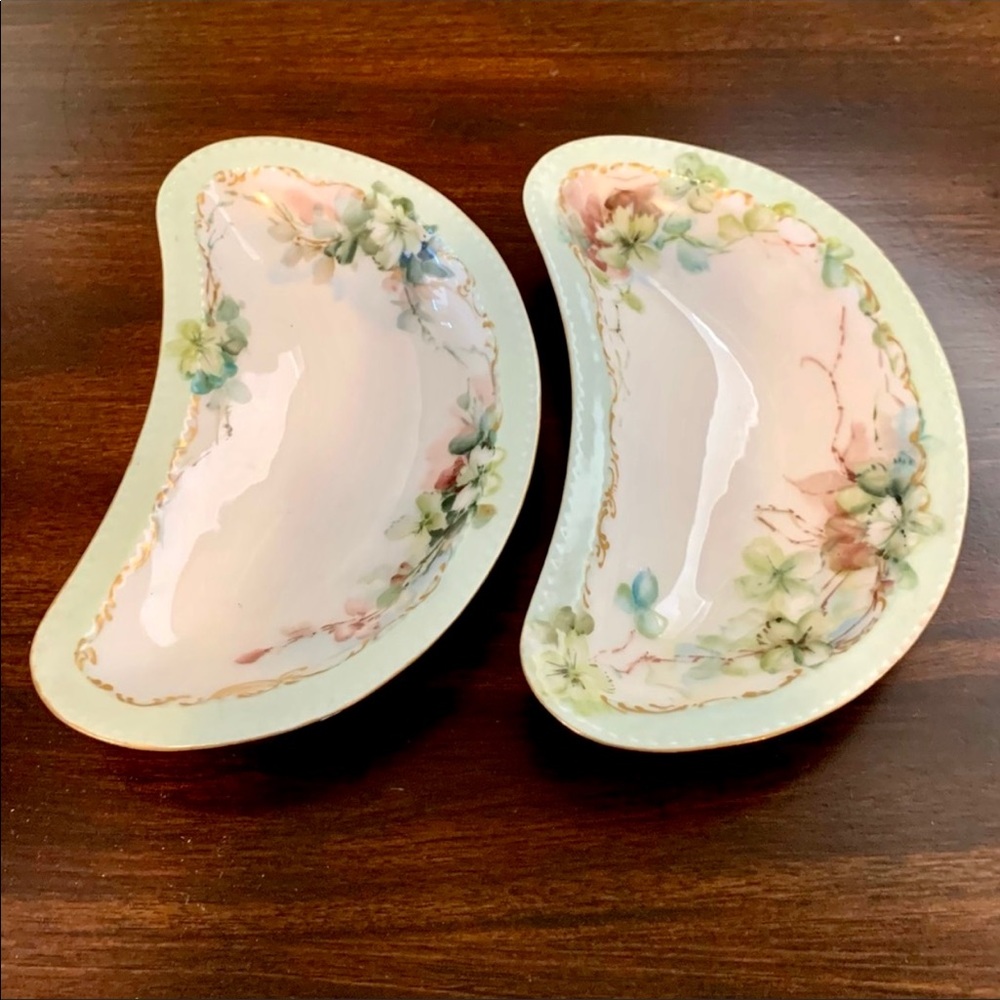 (2) Antique Haviland France Limoges Floral Dishes